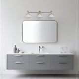 Tremolo 33-inch 3-light Brushed Nickel and Polished Nickel Vanity Light with Etched Opal Glass