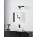 Valentina 24-inch 3-light Matte Black Vanity Light with Etched Opal Glass Shades
