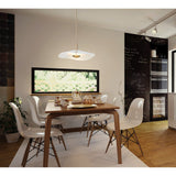 Novella 18-inch Polished Gold LED Convertible Pendant with White Glazed Ceramic Shade
