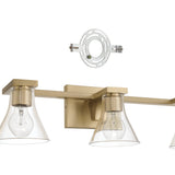 Gilford 24-inch 3-light Champagne Gold Vanity Light with Clear Glass Shades
