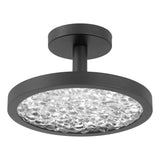 Courtney 12-inch Textured Black 5CCT LED Convertible Pendant with Clear Water Glass