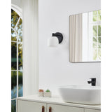 Valentina 5-inch 1-light Matte Black Vanity Light with Etched Opal Glass Shade