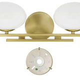 Julep 16-inch 2-light Brushed Gold Vanity Light with Opal Glass Shades
