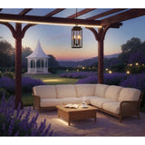 Hillside 7-inch 2-light Dark Bronze Exterior Pendant Light with Clear Glass