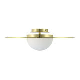 Solstice 22-inch Polished Brass 5CCT LED Convertible Pendant with Opal Ribbed Glass Shade