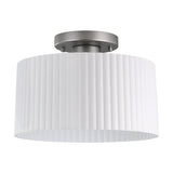 Leilani 11-inch 1-light Brushed Nickel Semi-Flush Mount with Matte White Metal Shade