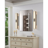 Colton 30-inch 2-light Brushed Nickel 5CCT LED Vanity Light with Etched Opal Glass Shades