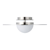 Solstice 16-inch Polished Nickel 5CCT LED Convertible Pendant with Opal Ribbed Glass Shade