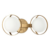 Parker 16-inch 2-light Champagne Gold Vanity Light with Etched Opal Glass Shades