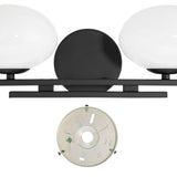 Julep 16-inch 2-light Matte Black Vanity Light with Opal Glass Shades