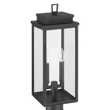 Hillside 20-inch 2-light Textured Black Exterior Post Light with Clear Glass