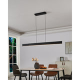 Falsetto 40–73-inch 3-light Textured Black 3CCT LED Expandable Linear Chandelier