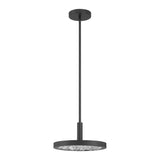 Courtney 12-inch Textured Black 5CCT LED Convertible Pendant with Clear Water Glass