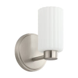 Bedminster 5-inch 1-light Brushed Nickel Vanity Light with Etched Opal Ribbed Glass Shade