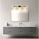 Tremolo 33-inch 3-light Matte Black and Champagne Gold Vanity Light with Etched Opal Glass