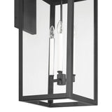 Hillside 31-inch 3-light Textured Black Exterior Wall Sconce with Clear Glass