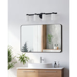 Bedminster 30-inch 4-light Matte Black Vanity Light with Etched Opal Ribbed Glass Shades