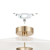 Novella 24-inch Polished Gold LED Convertible Pendant with White Glazed Ceramic Shade
