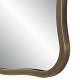 Basel Wall Mirror DARK ANTIQUE BRUSHED BRASS By Renwil