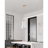Bryony 12-inch 1-light Brushed Gold Convertible Pendant with White Synthetic Silk Shade