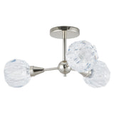 Helena 20-inch 3-light Polished Nickel Semi-Flush Mount with Clear Acrylic Shades