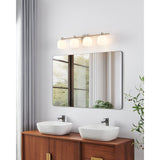 Valentina 30-inch 4-light Brushed Nickel Vanity Light with Etched Opal Glass Shades