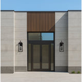 Hillside 25-inch 3-light Dark Bronze Exterior Wall Sconce with Clear Glass
