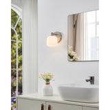 Valentina 5-inch 1-light Brushed Nickel Vanity Light with Etched Opal Glass Shade
