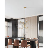 Florian 44-inch 8-light Brushed Gold and Clear Glass Chandelier