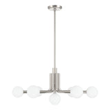Stockholm 29-inch 7-light Polished Nickel Chandelier with Opal Glass Shades