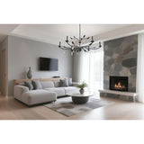Presley 48-inch 6-light Textured Black Chandelier with Clear Glass Drops