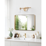 Valentina 15-inch 2-light Champagne Gold Vanity Light with Clear Glass Shades