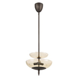 Fiorello 14-inch 3-light Forged Bronze Convertible Pendant with Smoked Amber Glass Shades