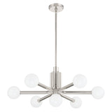 Stockholm 29-inch 7-light Polished Nickel Chandelier with Opal Glass Shades