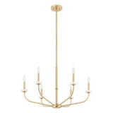 Leah 30-inch 6-light Brushed Gold and White Onyx Chandelier