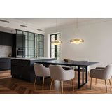 Agate 20-inch 4-light Champagne Gold Pendant Light with Clear Holophane Glass Shade