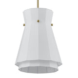 Bryony 12-inch 1-light Brushed Gold Convertible Pendant with White Synthetic Silk Shade