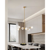Helena 32-inch 6-light Brushed Gold Chandelier with Clear Acrylic Shades