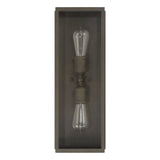 Hollis 20-inch 2-light Blackened Brass Exterior Wall Sconce with Clear Glass