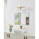 Valentina 15-inch 2-light Champagne Gold Vanity Light with Etched Opal Glass Shades