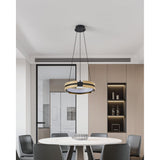 Grazia 15-inch Matte Black and Brushed Gold LED Convertible Pendant