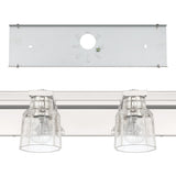 Dryden 32-inch 4-light Polished Nickel Vanity Light with Clear Ribbed Glass Shades