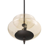 Fiorello 14-inch 3-light Forged Bronze Convertible Pendant with Smoked Amber Glass Shades