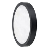 Argyle 12-inch Textured Black and Natural Alabaster 5CCT LED Flush Mount