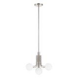 Stockholm 16-inch 4-light Polished Nickel Convertible Pendant with Opal Glass Shades