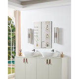 Colton 18-inch 2-light Brushed Nickel 5CCT LED Vanity Light with Etched Opal Glass Shades
