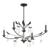 Presley 36-inch 4-light Textured Black Chandelier with Clear Glass Drops