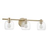 Valentina 24-inch 3-light Champagne Gold Vanity Light with Clear Glass Shades