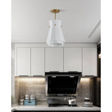 Bryony 12-inch 1-light Brushed Gold Convertible Pendant with White Synthetic Silk Shade