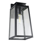 Salford 17-inch 1-light Matte Black Exterior Wall Sconce with Clear Antique Glass